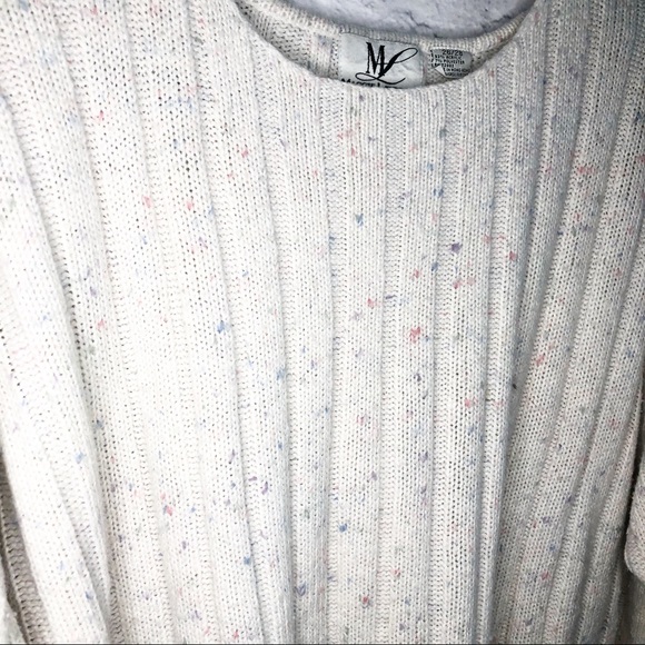 Maggie Lawrence White Multi-Colored Spec Sweater - Picture 3 of 8